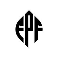 diseño de logotipo de letra de círculo fpf con forma de círculo y elipse. Letras de elipse fpf con estilo tipográfico. las tres iniciales forman un logo circular. vector de marca de letra de monograma abstracto del emblema del círculo fpf.