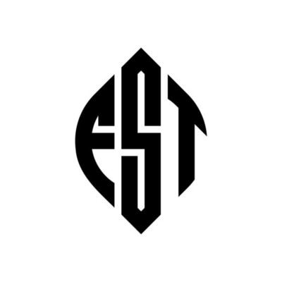 FST circle letter logo design with circle and ellipse shape. FST ellipse letters with typographic style. The three initials form a circle logo. FST Circle Emblem Abstract Monogram Letter Mark Vector.