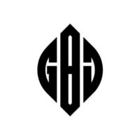 GBJ circle letter logo design with circle and ellipse shape. GBJ ellipse letters with typographic style. The three initials form a circle logo. GBJ Circle Emblem Abstract Monogram Letter Mark Vector. vector