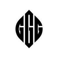 GGG circle letter logo design with circle and ellipse shape. GGG ellipse letters with typographic style. The three initials form a circle logo. GGG Circle Emblem Abstract Monogram Letter Mark Vector. vector