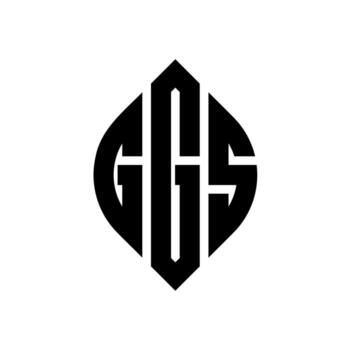 GGS circle letter logo design with circle and ellipse shape. GGS ellipse letters with typographic style. The three initials form a circle logo. GGS Circle Emblem Abstract Monogram Letter Mark Vector. vector