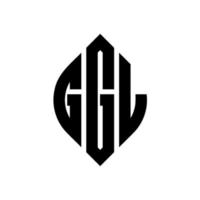 diseño de logotipo de letra de círculo ggl con forma de círculo y elipse. letras elipses ggl con estilo tipográfico. las tres iniciales forman un logo circular. vector de marca de letra de monograma abstracto del emblema del círculo ggl.