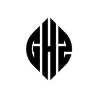 diseño de logotipo de letra circular ghz con forma de círculo y elipse. ghz letras elipses con estilo tipográfico. las tres iniciales forman un logo circular. ghz círculo emblema resumen monograma letra marca vector. vector
