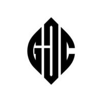 diseño de logotipo de letra de círculo gjc con forma de círculo y elipse. gjc letras elipses con estilo tipográfico. las tres iniciales forman un logo circular. gjc círculo emblema resumen monograma letra marca vector. vector