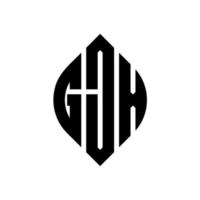 Diseño de logotipo de letra circular gjx con forma de círculo y elipse. letras de elipse gjx con estilo tipográfico. las tres iniciales forman un logo circular. gjx círculo emblema resumen monograma letra marca vector. vector