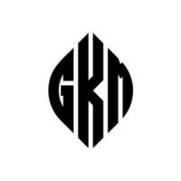 GKM circle letter logo design with circle and ellipse shape. GKM ellipse letters with typographic style. The three initials form a circle logo. GKM Circle Emblem Abstract Monogram Letter Mark Vector. vector