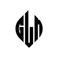 diseño de logotipo de letra de círculo glm con forma de círculo y elipse. glm letras elipses con estilo tipográfico. las tres iniciales forman un logo circular. vector de marca de letra de monograma abstracto de emblema de círculo glm.