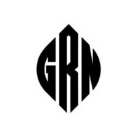 diseño de logotipo de letra de círculo grn con forma de círculo y elipse. grn letras elipses con estilo tipográfico. las tres iniciales forman un logo circular. grn círculo emblema resumen monograma letra marca vector. vector