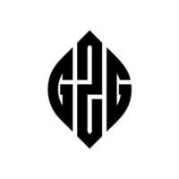 diseño de logotipo de letra de círculo gzg con forma de círculo y elipse. gzg letras elipses con estilo tipográfico. las tres iniciales forman un logo circular. vector de marca de letra de monograma abstracto del emblema del círculo gzg.