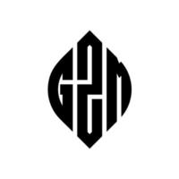 diseño de logotipo de letra de círculo gzm con forma de círculo y elipse. gzm letras elipses con estilo tipográfico. las tres iniciales forman un logo circular. vector de marca de letra de monograma abstracto del emblema del círculo gzm.