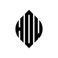 diseño de logotipo de letra de círculo hdw con forma de círculo y elipse. hdw letras elipses con estilo tipográfico. las tres iniciales forman un logo circular. vector de marca de letra de monograma abstracto del emblema del círculo hdw.