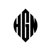 diseño de logotipo de letra de círculo hgn con forma de círculo y elipse. hgn letras elipses con estilo tipográfico. las tres iniciales forman un logo circular. vector de marca de letra de monograma abstracto del emblema del círculo hgn.