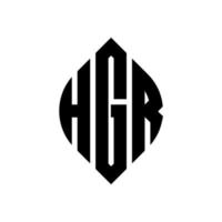 diseño de logotipo de letra de círculo hgr con forma de círculo y elipse. hgr letras elipses con estilo tipográfico. las tres iniciales forman un logo circular. vector de marca de letra de monograma abstracto del emblema del círculo hgr.