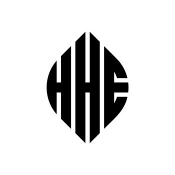 HHE circle letter logo design with circle and ellipse shape. HHE ellipse letters with typographic style. The three initials form a circle logo. HHE Circle Emblem Abstract Monogram Letter Mark Vector. vector