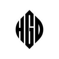 diseño de logotipo de letra de círculo hgo con forma de círculo y elipse. hgo elipse letras con estilo tipográfico. las tres iniciales forman un logo circular. vector de marca de letra de monograma abstracto del emblema del círculo hgo.