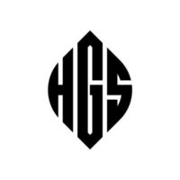 HGS circle letter logo design with circle and ellipse shape. HGS ellipse letters with typographic style. The three initials form a circle logo. HGS Circle Emblem Abstract Monogram Letter Mark Vector. vector
