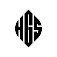 diseño de logotipo hgs circle letter con forma de círculo y elipse. hgs letras elipses con estilo tipográfico. las tres iniciales forman un logo circular. hgs círculo emblema resumen monograma letra marca vector. vector