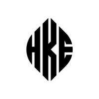 diseño de logotipo de letra de círculo hke con forma de círculo y elipse. hke letras elipses con estilo tipográfico. las tres iniciales forman un logo circular. hke círculo emblema resumen monograma letra marca vector. vector