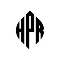 diseño de logotipo de letra de círculo hpr con forma de círculo y elipse. Letras de elipse hpr con estilo tipográfico. las tres iniciales forman un logo circular. hpr círculo emblema resumen monograma letra marca vector. vector