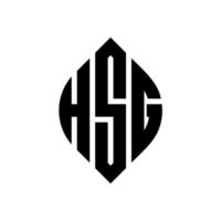 diseño de logotipo de letra de círculo hsg con forma de círculo y elipse. hsg letras elipses con estilo tipográfico. las tres iniciales forman un logo circular. vector de marca de letra de monograma abstracto del emblema del círculo hsg.