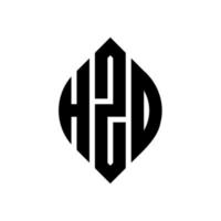 diseño de logotipo de letra de círculo hzd con forma de círculo y elipse. hzd letras elipses con estilo tipográfico. las tres iniciales forman un logo circular. hzd círculo emblema resumen monograma letra marca vector. vector