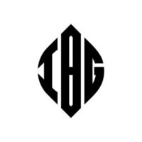diseño de logotipo de letra de círculo ibg con forma de círculo y elipse. letras de elipse ibg con estilo tipográfico. las tres iniciales forman un logo circular. vector de marca de letra de monograma abstracto de emblema de círculo de ibg.