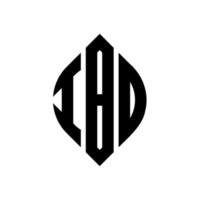 IBO circle letter logo design with circle and ellipse shape. IBO ellipse letters with typographic style. The three initials form a circle logo. IBO Circle Emblem Abstract Monogram Letter Mark Vector. vector