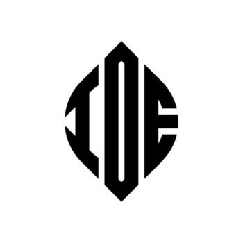 IDE circle letter logo design with circle and ellipse shape. IDE ellipse letters with typographic style. The three initials form a circle logo. IDE Circle Emblem Abstract Monogram Letter Mark Vector. vector