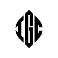 diseño de logotipo de letra de círculo igc con forma de círculo y elipse. letras de elipse igc con estilo tipográfico. las tres iniciales forman un logo circular. vector de marca de letra de monograma abstracto del emblema del círculo igc.