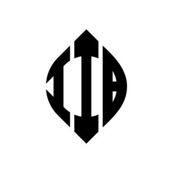 diseño de logotipo de letra de círculo iib con forma de círculo y elipse. iib letras elipses con estilo tipográfico. las tres iniciales forman un logo circular. vector de marca de letra de monograma abstracto del emblema del círculo iib.