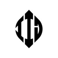 diseño de logotipo de letra de círculo iij con forma de círculo y elipse. letras de elipse iij con estilo tipográfico. las tres iniciales forman un logo circular. vector de marca de letra de monograma abstracto del emblema del círculo iij.