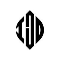 Diseño de logotipo de letra de círculo ijd con forma de círculo y elipse. letras de elipse ijd con estilo tipográfico. las tres iniciales forman un logo circular. vector de marca de letra de monograma abstracto del emblema del círculo ijd.