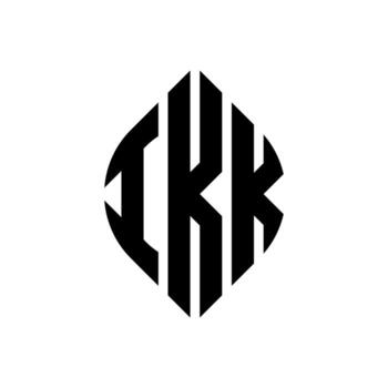 Diseño de logotipo de letra de círculo ikk con forma de círculo y elipse. ikk letras elipses con estilo tipográfico. las tres iniciales forman un logo circular. vector de marca de letra de monograma abstracto del emblema del círculo ikk.