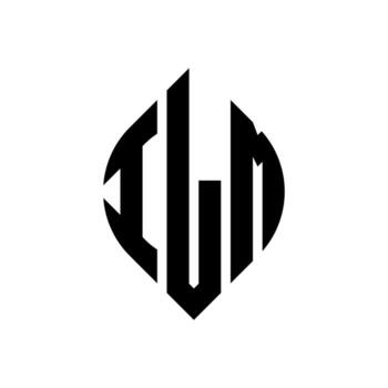 ILM circle letter logo design with circle and ellipse shape. ILM ellipse letters with typographic style. The three initials form a circle logo. ILM Circle Emblem Abstract Monogram Letter Mark Vector. vector