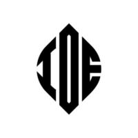 diseño de logotipo de letra circular ioe con forma de círculo y elipse. ioe letras elipses con estilo tipográfico. las tres iniciales forman un logo circular. vector de marca de letra de monograma abstracto del emblema del círculo de ioe.
