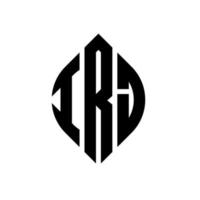 diseño de logotipo de letra de círculo irj con forma de círculo y elipse. letras de elipse irj con estilo tipográfico. las tres iniciales forman un logo circular. vector de marca de letra de monograma abstracto del emblema del círculo irj.