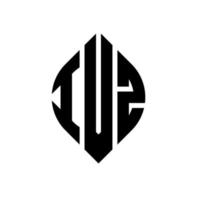 diseño de logotipo de letra de círculo ivz con forma de círculo y elipse. ivz letras elipses con estilo tipográfico. las tres iniciales forman un logo circular. vector de marca de letra de monograma abstracto del emblema del círculo ivz.