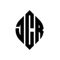 diseño de logotipo de letra de círculo jcr con forma de círculo y elipse. letras de elipse jcr con estilo tipográfico. las tres iniciales forman un logo circular. vector de marca de letra de monograma abstracto del emblema del círculo jcr.