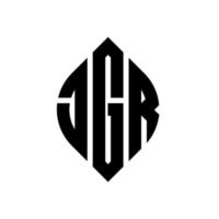 diseño de logotipo de letra de círculo jgr con forma de círculo y elipse. jgr letras elipses con estilo tipográfico. las tres iniciales forman un logo circular. jgr círculo emblema resumen monograma letra marca vector. vector