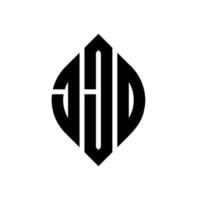 JJO circle letter logo design with circle and ellipse shape. JJO ellipse letters with typographic style. The three initials form a circle logo. JJO Circle Emblem Abstract Monogram Letter Mark Vector. vector