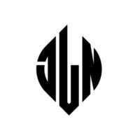 JLN circle letter logo design with circle and ellipse shape. JLN ellipse letters with typographic style. The three initials form a circle logo. JLN Circle Emblem Abstract Monogram Letter Mark Vector. vector