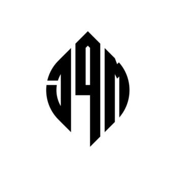 JQM circle letter logo design with circle and ellipse shape. JQM ellipse letters with typographic style. The three initials form a circle logo. JQM Circle Emblem Abstract Monogram Letter Mark Vector. vector