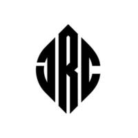 JRC circle letter logo design with circle and ellipse shape. JRC ellipse letters with typographic style. The three initials form a circle logo. JRC Circle Emblem Abstract Monogram Letter Mark Vector. vector