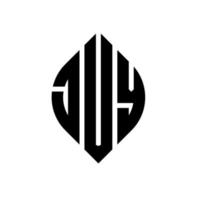diseño de logotipo de letra de círculo juy con forma de círculo y elipse. juy letras elipses con estilo tipográfico. las tres iniciales forman un logo circular. vector de marca de letra de monograma abstracto del emblema del círculo juy.