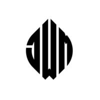 diseño de logotipo de letra de círculo jwm con forma de círculo y elipse. Letras de elipse jwm con estilo tipográfico. las tres iniciales forman un logo circular. jwm círculo emblema resumen monograma letra marca vector. vector