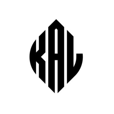 KAL circle letter logo design with circle and ellipse shape. KAL ellipse letters with typographic style. The three initials form a circle logo. KAL Circle Emblem Abstract Monogram Letter Mark Vector.