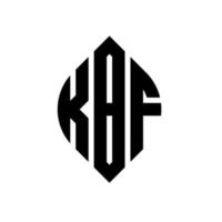 diseño de logotipo de letra de círculo kbf con forma de círculo y elipse. kbf letras elipses con estilo tipográfico. las tres iniciales forman un logo circular. Vector de marca de letra de monograma abstracto del emblema del círculo kbf.