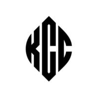 diseño de logotipo de letra de círculo kcc con forma de círculo y elipse. letras de elipse kcc con estilo tipográfico. las tres iniciales forman un logo circular. vector de marca de letra de monograma abstracto del emblema del círculo kcc.