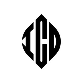 diseño de logotipo de letra de círculo icd con forma de círculo y elipse. letras de elipse icd con estilo tipográfico. las tres iniciales forman un logo circular. vector de marca de letra de monograma abstracto del emblema del círculo icd.