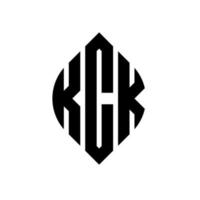 diseño de logotipo de letra de círculo kck con forma de círculo y elipse. kck elipse letras con estilo tipográfico. las tres iniciales forman un logo circular. vector de marca de letra de monograma abstracto del emblema del círculo kck.